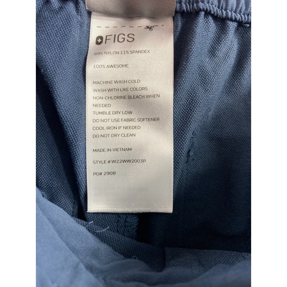 Figs Pro Womens Pants Size Small/Petite Cargo Zip Blue Healthcare Nurse Workwear - Picture 7 of 8